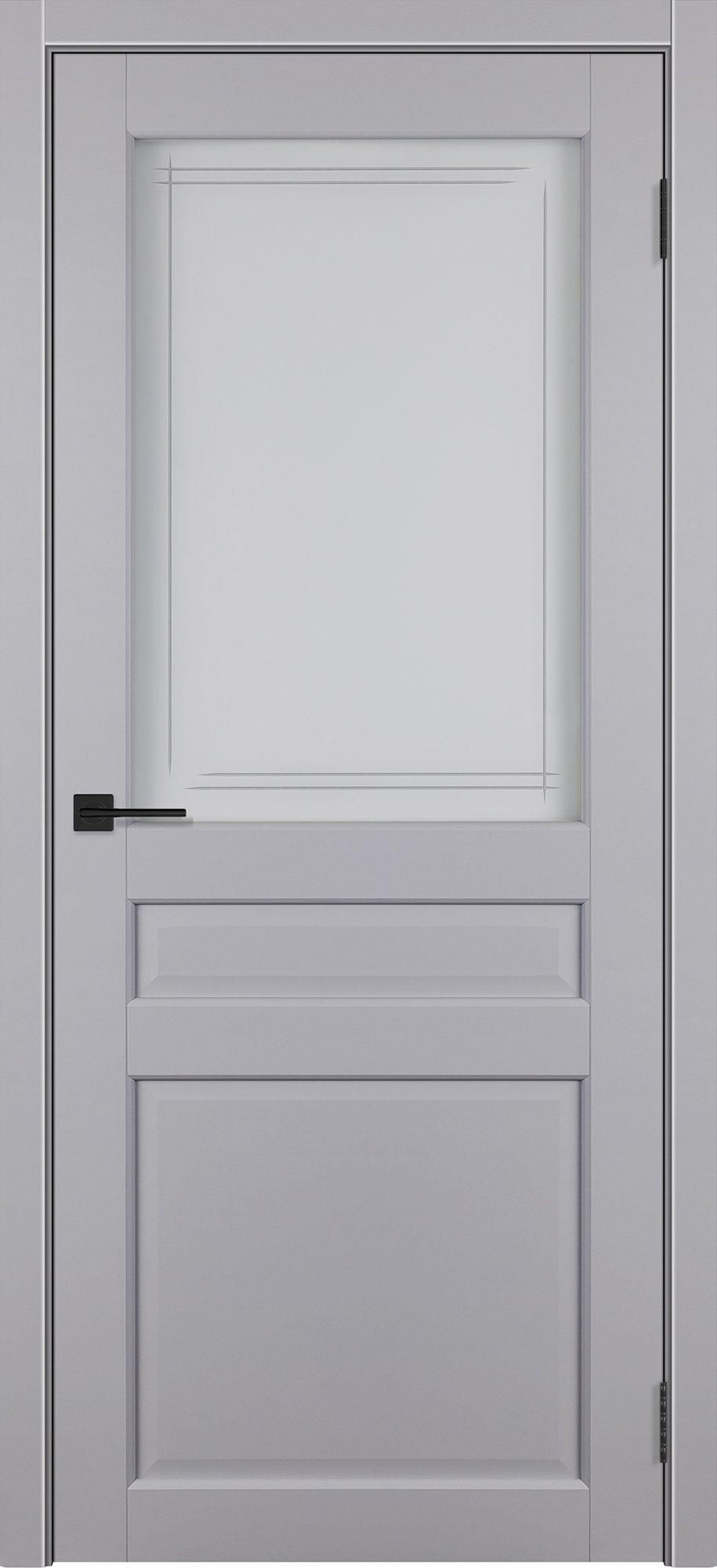 Межкомнатная дверь со стеклом М-31, серый матовый винил