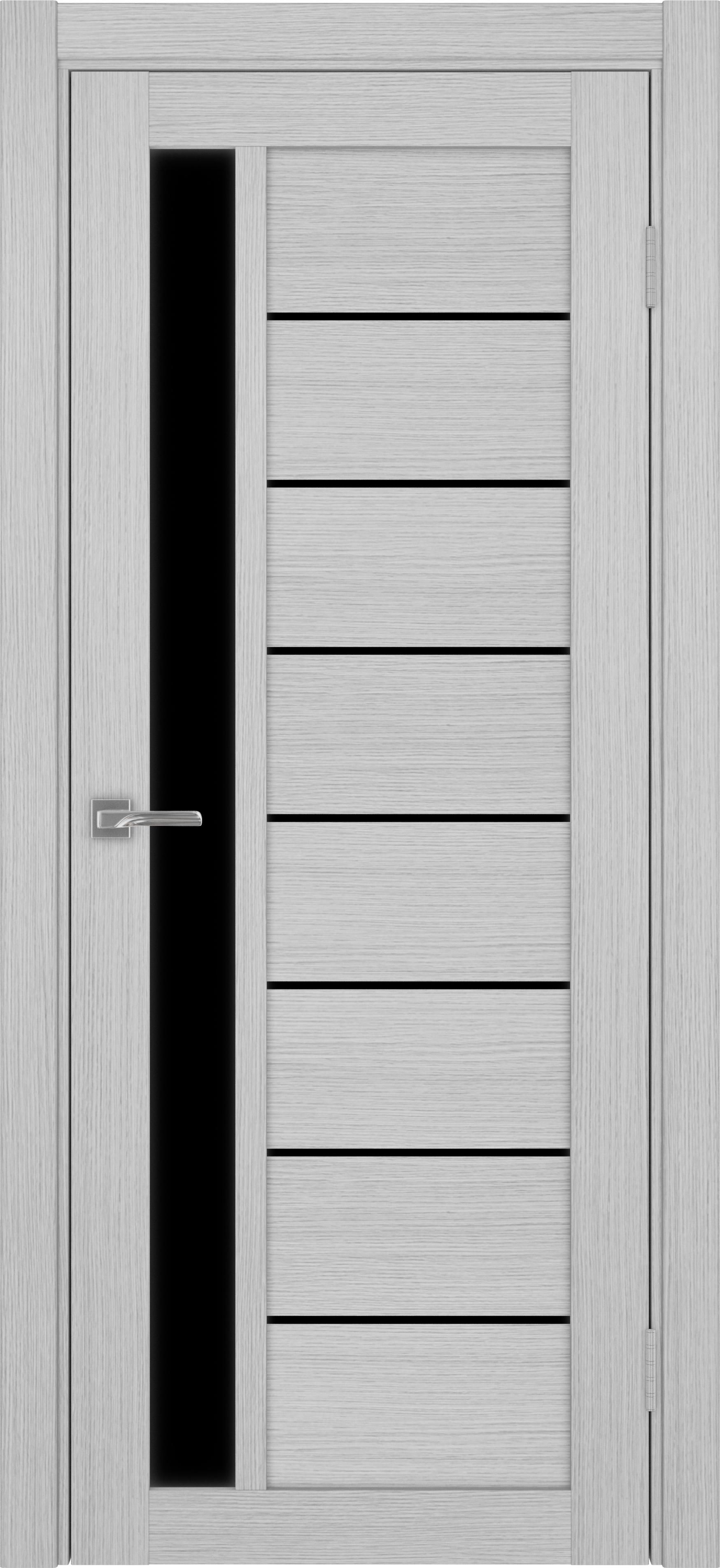 Межкомнатная дверь «Турин 554 Дуб серый» Лакобель чёрный