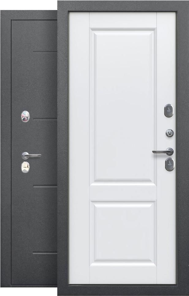Входная дверь с терморазрывом «ISOTERMA» Серебро велюр белый софт