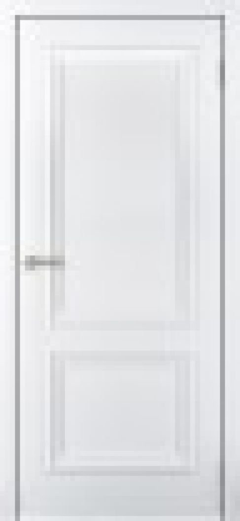 Межкомнатная дверь «Бергамо 4», шпон дуба, цвет белый.