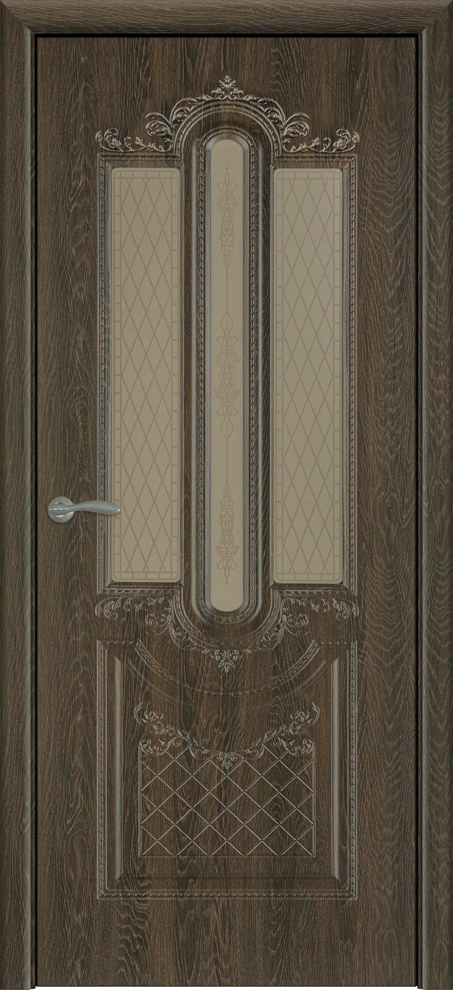 Межкомнатная дверь со стеклом К-4, филадельфия коньяк