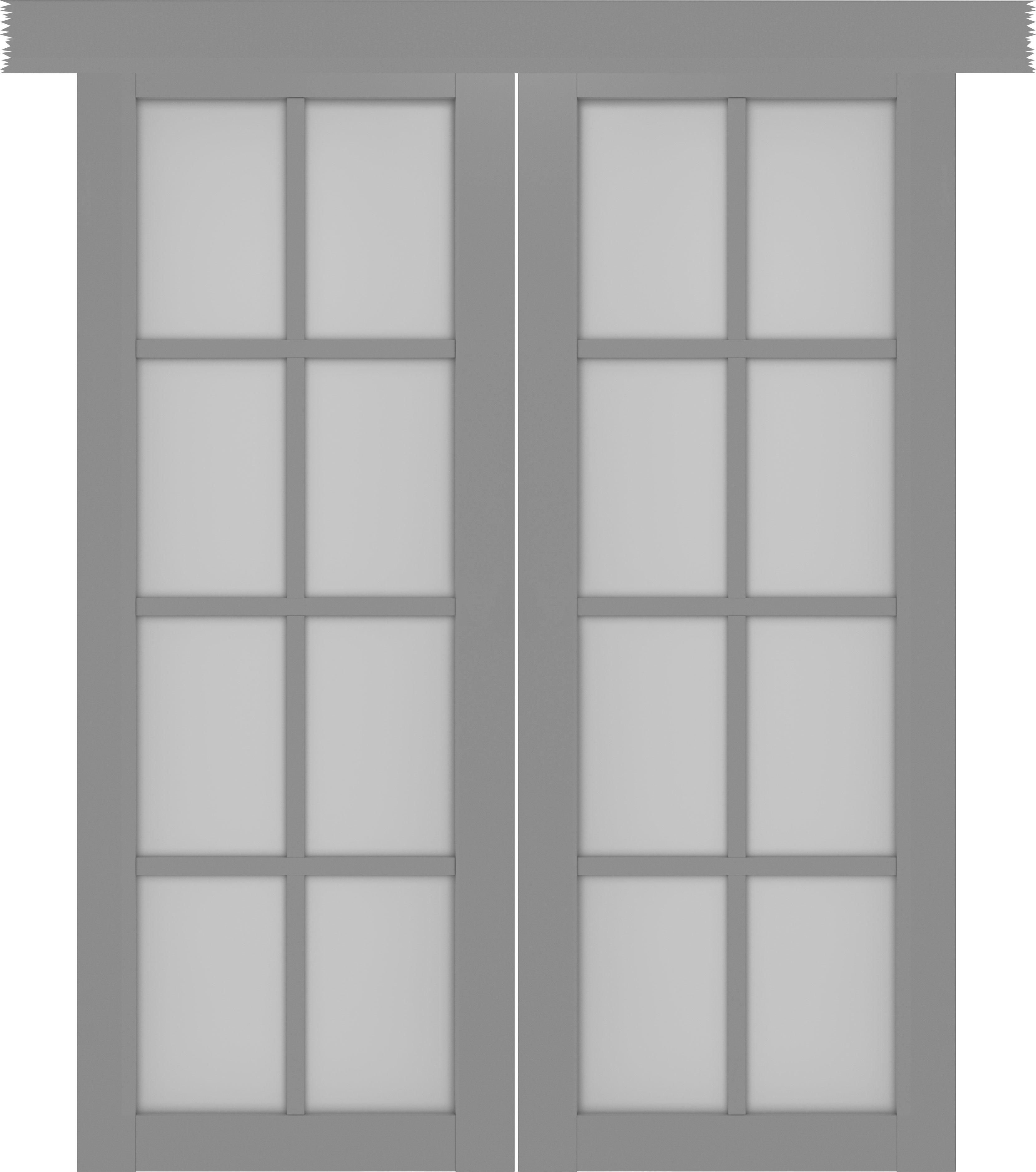 Двухстворчатая раздвижная дверь «Турин 541 Дуб серый со стеклом Мателюкс»