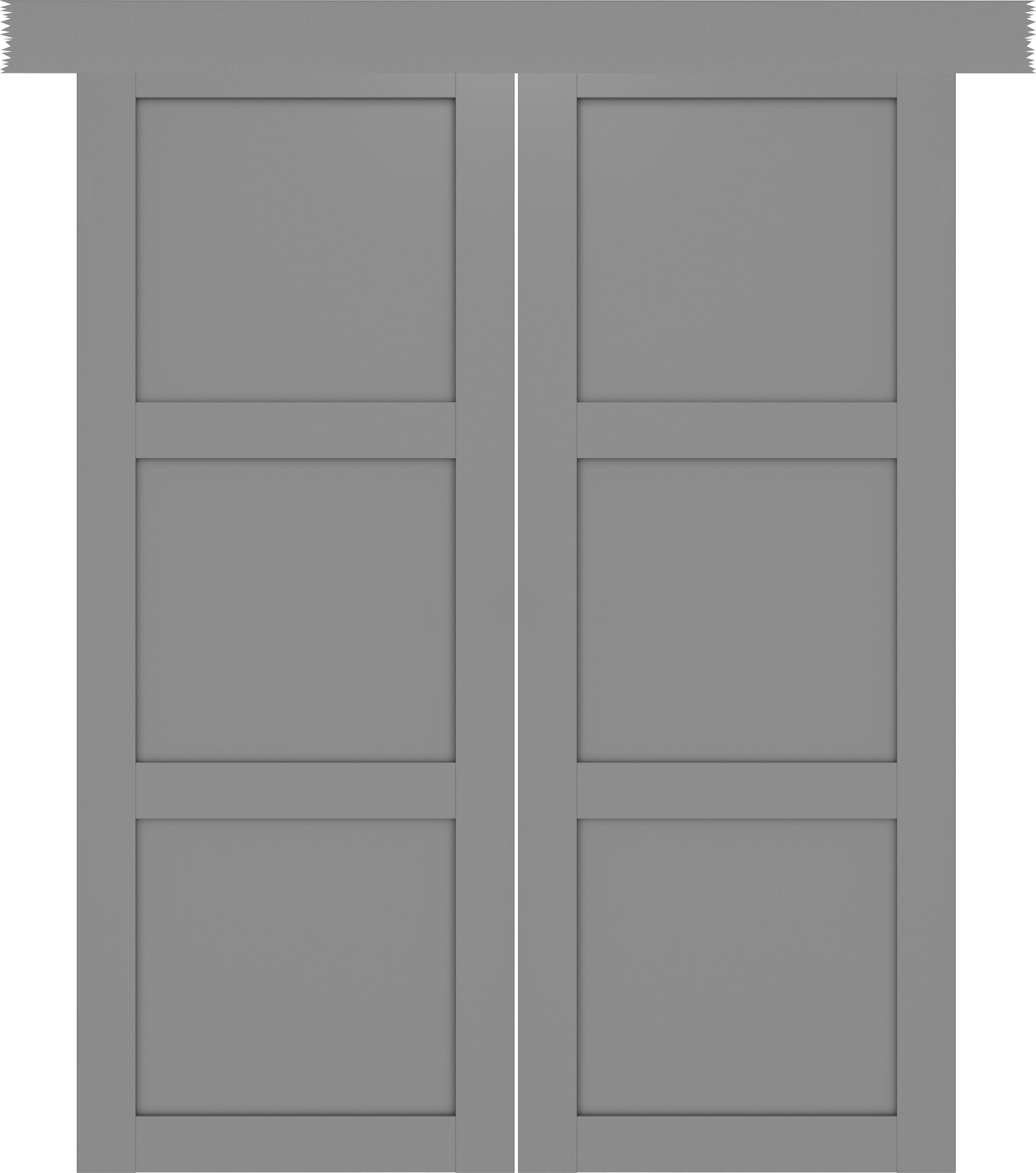 Двухстворчатая раздвижная дверь «Турин 530.111 Дуб серый»